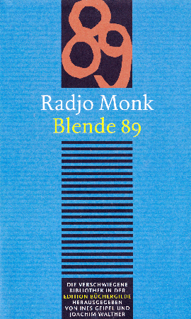 Verlagsinfo zu Blende 89Die persönlichen Notizen des Autors zwischen dem 3.Oktober 1989 und dem Tag der deutschen Einheit werden durch die Einbettung in seine Biografie zu einem aufschlussreichen Stück Zeitgeschichte. Es vermittelt einen Einblick in die alternative Kunstszene der DDR, in die Dynamik einer sozialen Bewegung und in verschiedene Spielarten des Protestes im schmalen halböffentlichen Raum zwischen den Staatsorganen.   „Ein Augenzeugenbericht von seltener Unmittelbarkeit.“ FAZ  Mit  